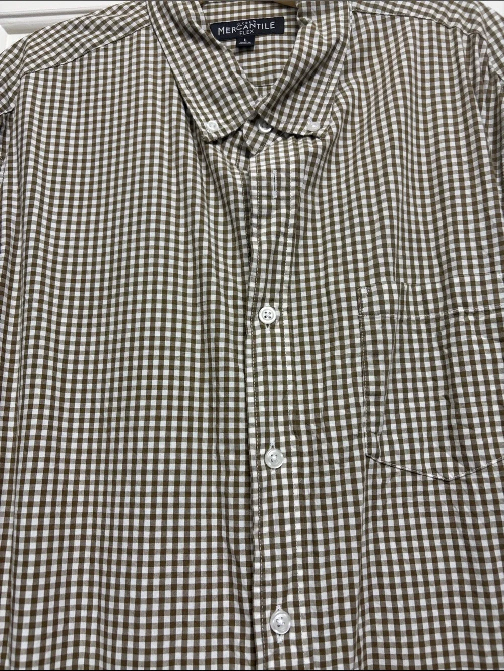 J Crew Men's Olive Check Button-Up Shirt
